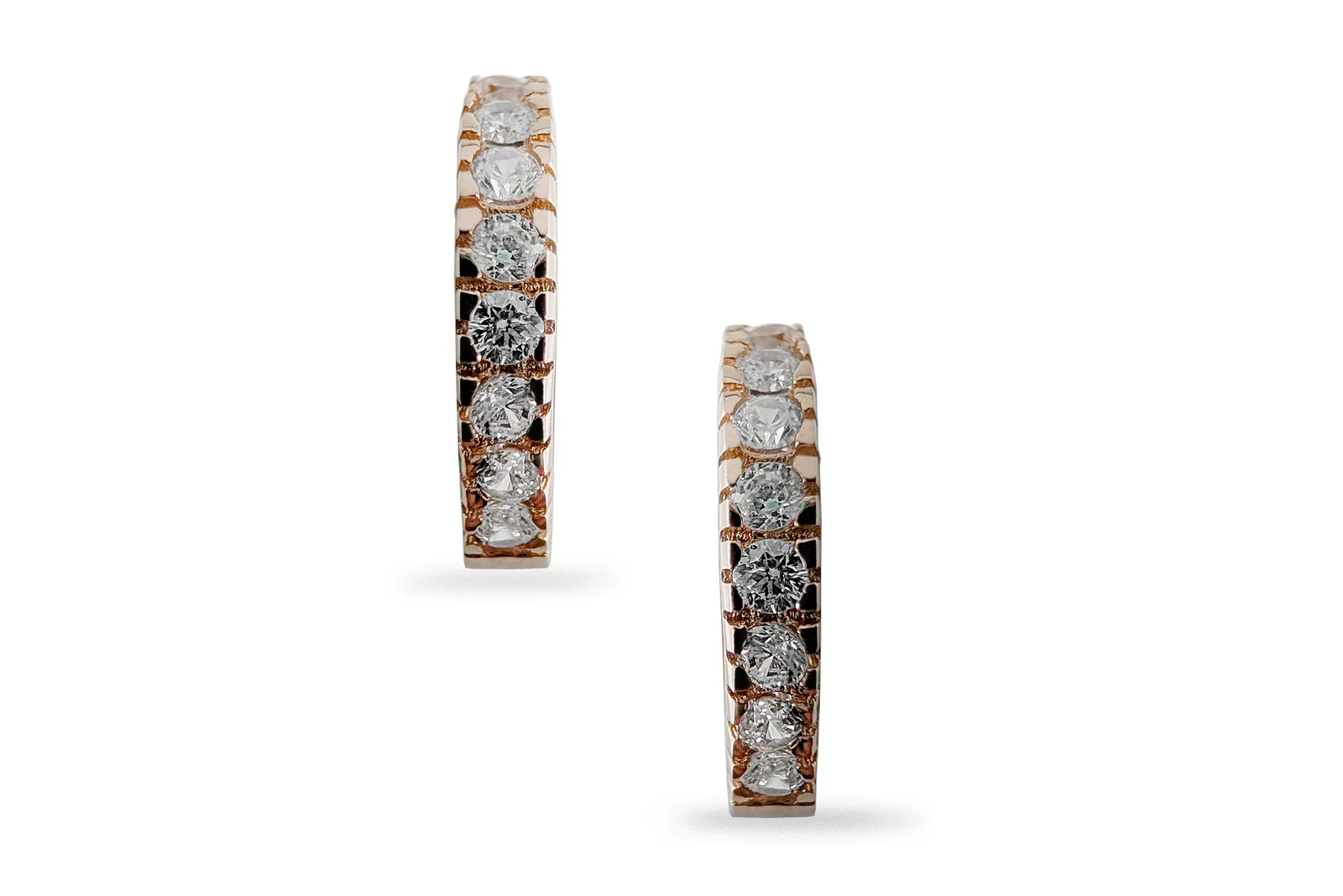 Gold earrings/ hoops with Zircon