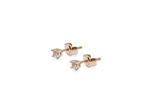 Golden earrings with Zirconia