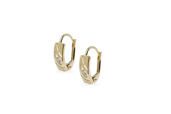 Golden earrings with Zirconia