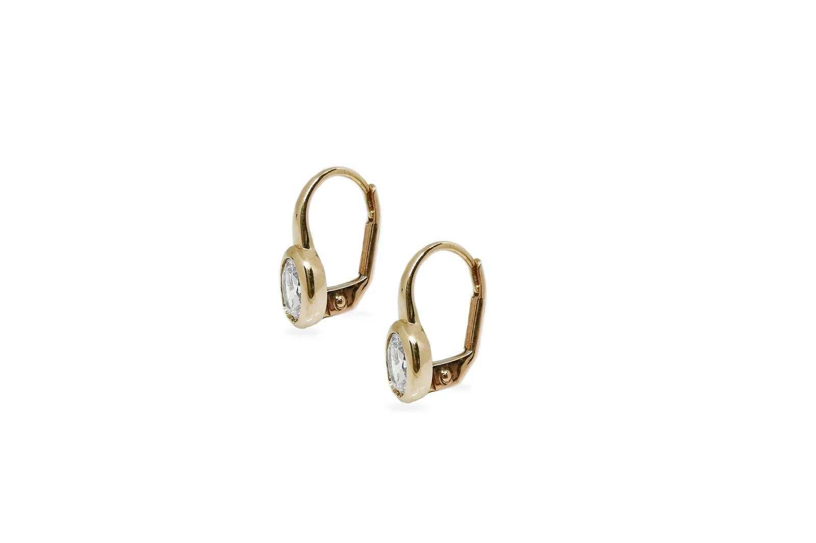 Golden earrings with Zirconia