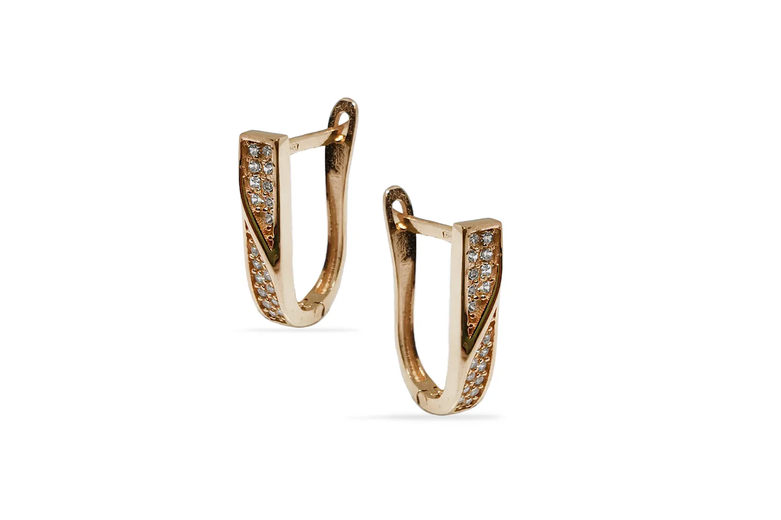 Gold earrings with Zircons