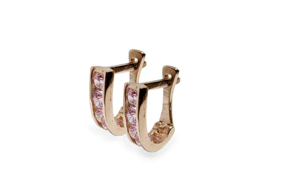 Gold earrings with Zircons