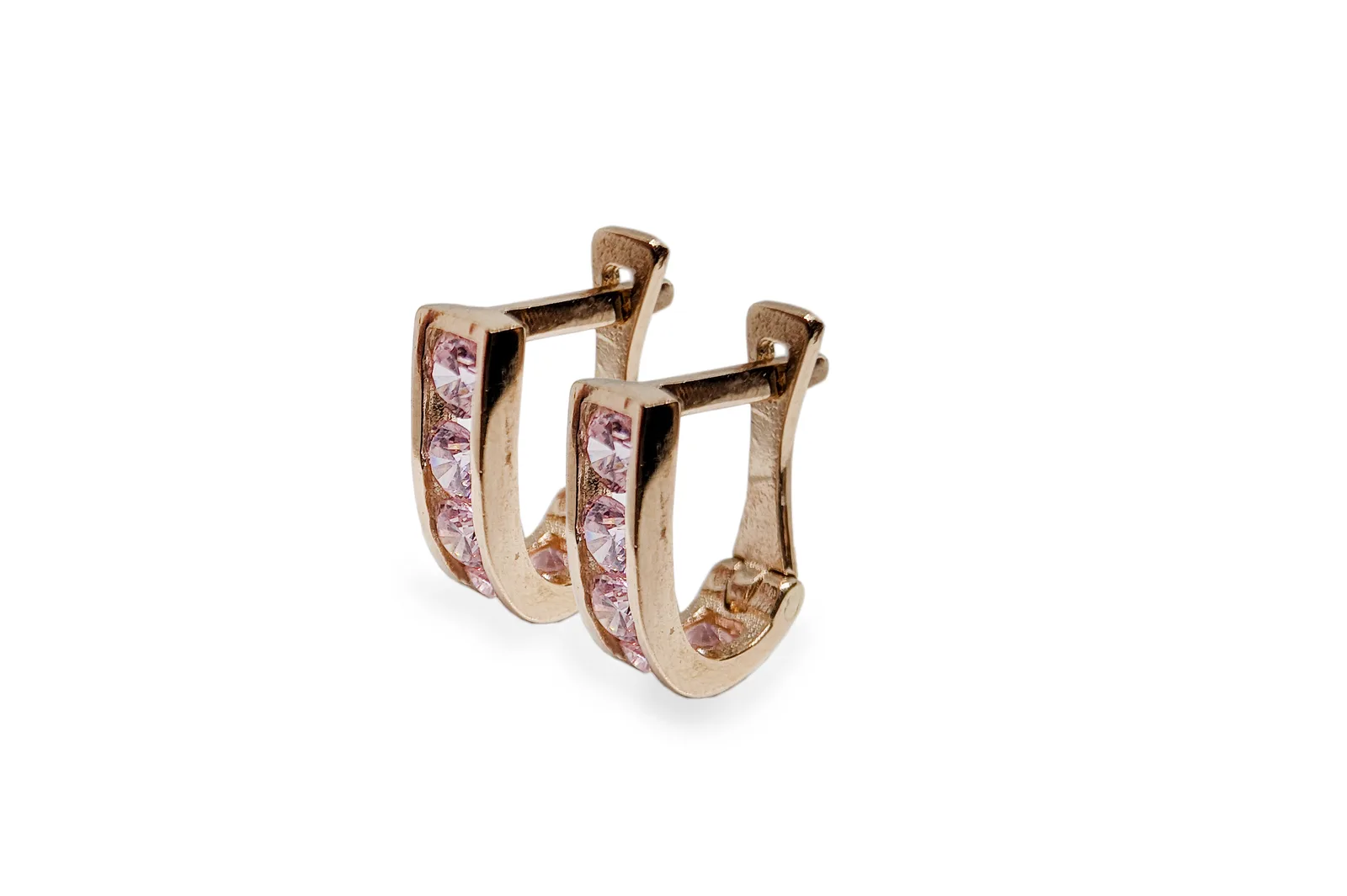 Gold earrings with Zircons