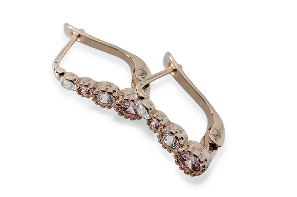 Gold earrings with Zircons