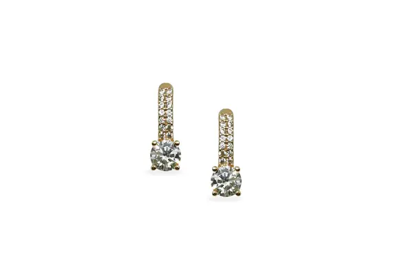Golden earrings with Zirconia