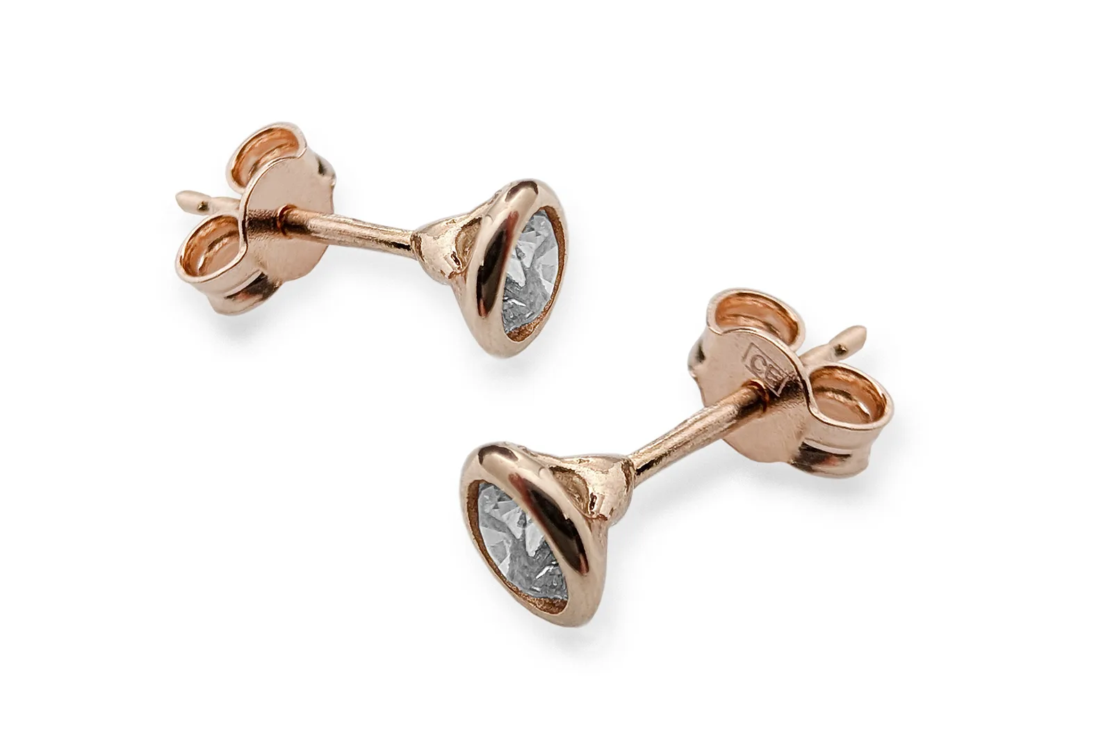Gold earrings with Zircons
