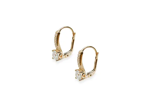 Golden earrings with Zirconia