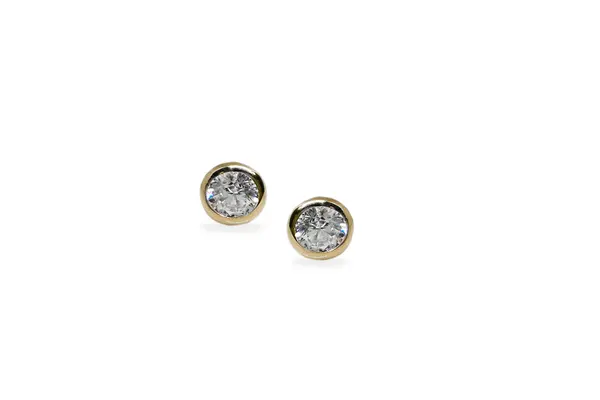 Golden earrings with Zirconia