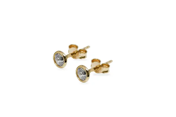 Golden earrings with Zirconia