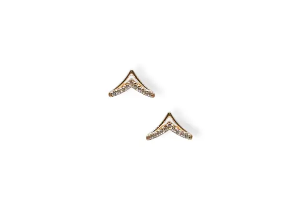 Golden earrings with Zirconia AU19554