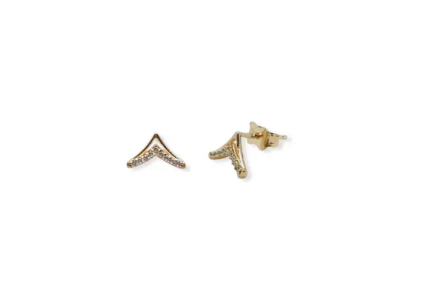 Golden earrings with Zirconia AU19554