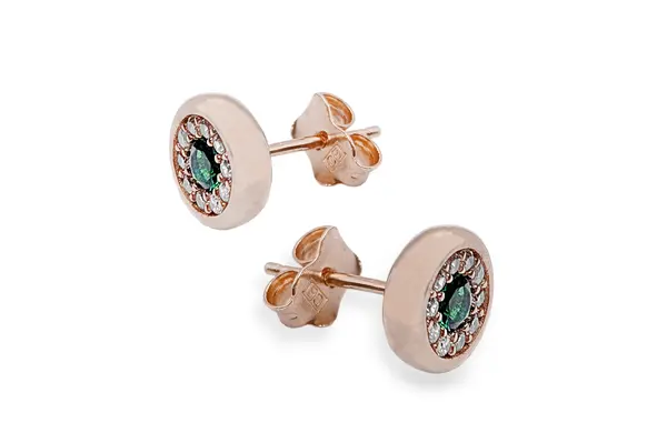 Gold earrings with Zircons