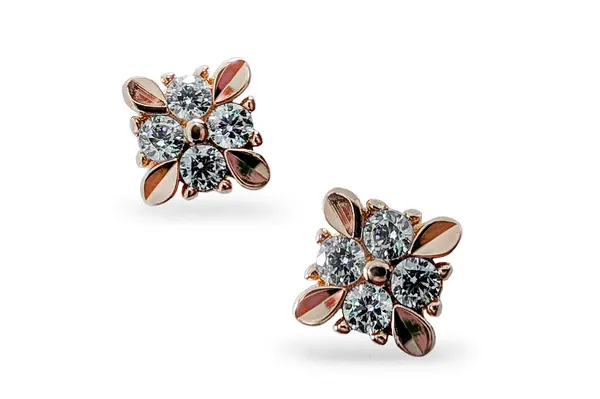 Gold earrings with Zircons