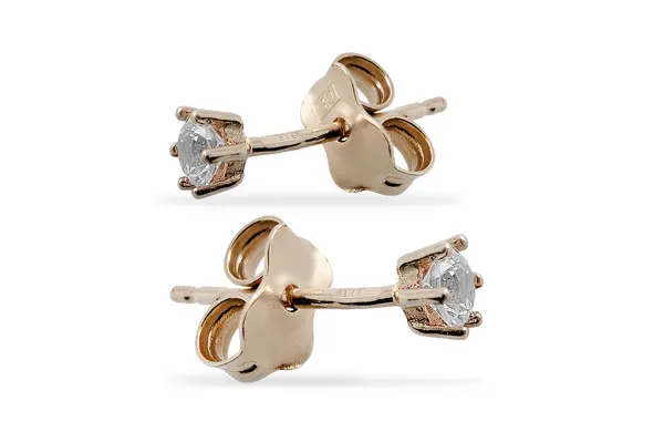 Golden earrings with Zircons