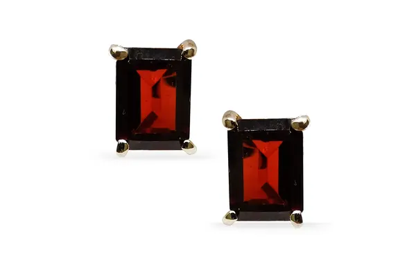Gold earrings with Garnets