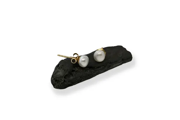 Golden earrings with Pearls AU19532