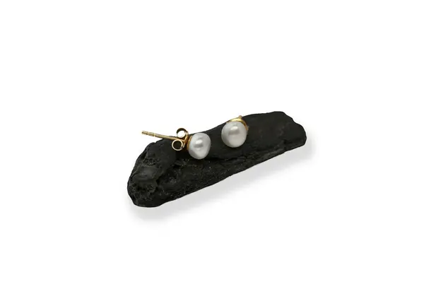 Golden earrings with Pearls AU19533