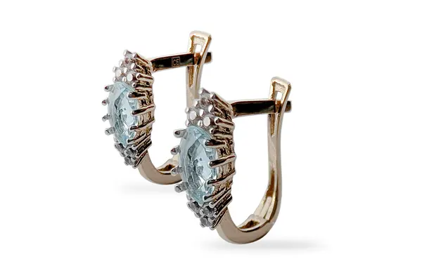 Golden earrings with Topaz