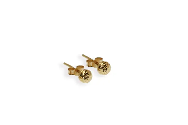 Engraved golden earrings AU19524
