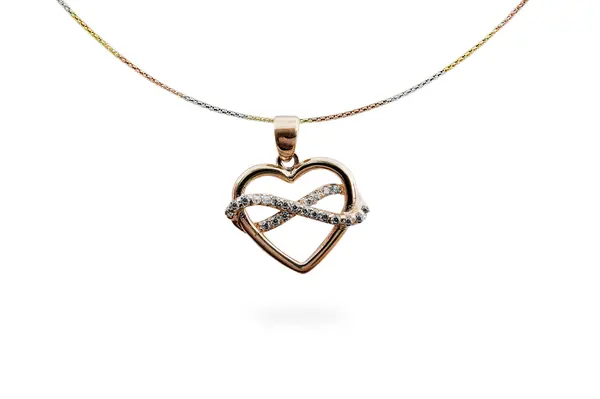 Golden pendant - Heart of infinity