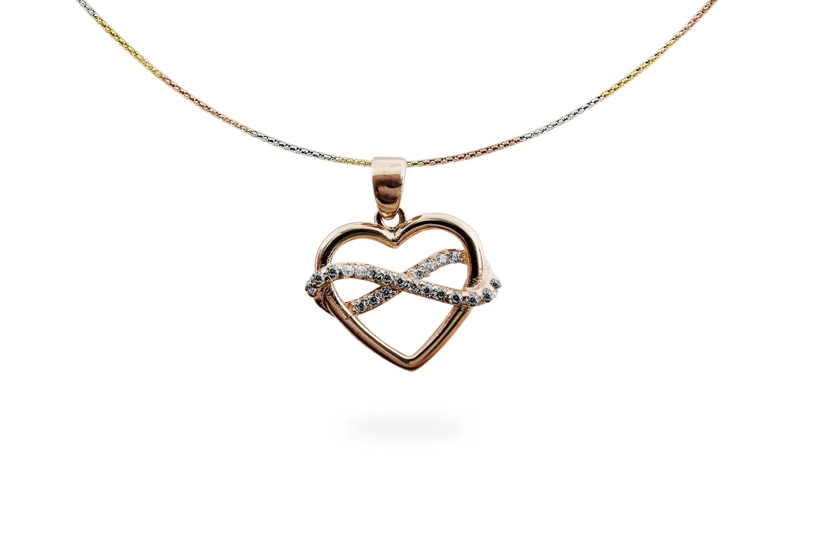 Golden pendant - Heart of infinity