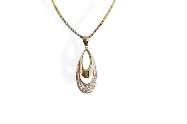 Golden pendant with Zirconia
