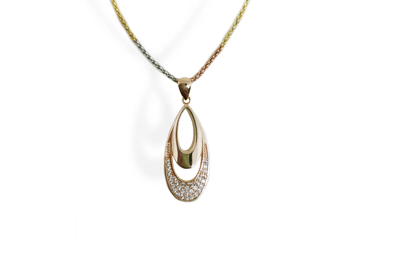 Golden pendant with Zirconia