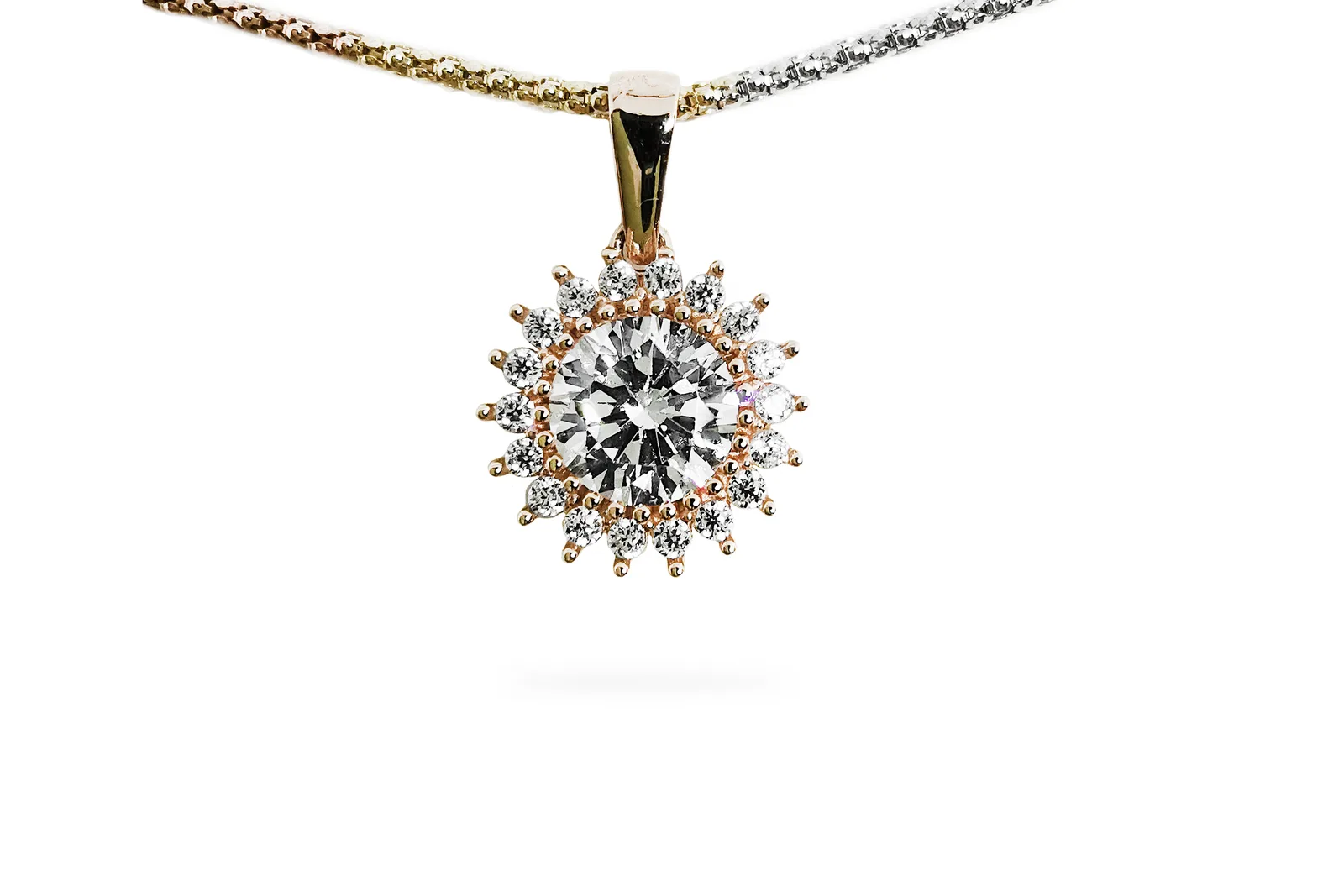Golden pendant with Zircon