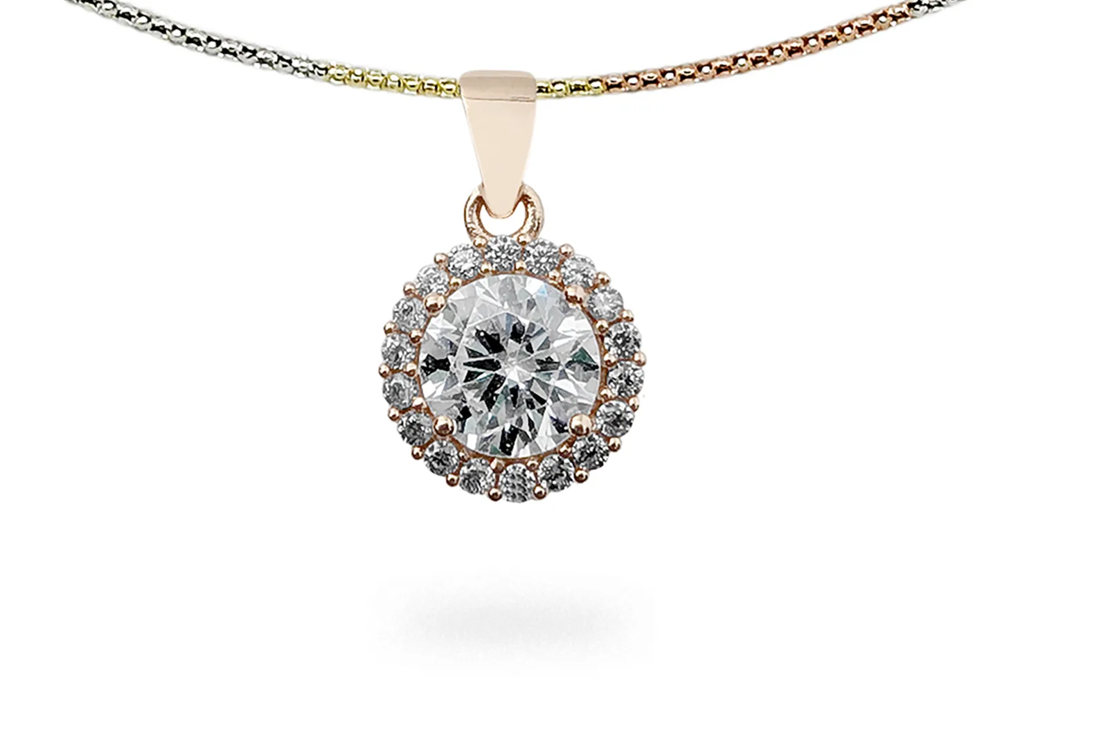 Golden pendant with Zircon