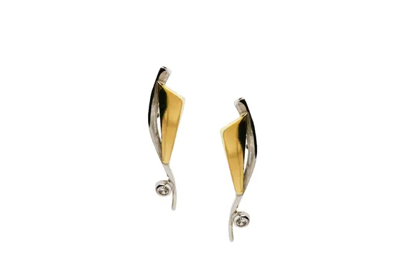 Gold and Rhodium plated silver earrings
