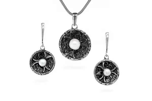 Cultured Pearl Silver Set