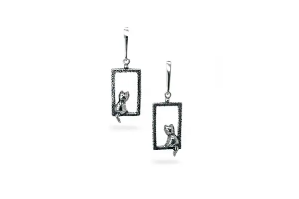 Earrings "The Cat in the Window"