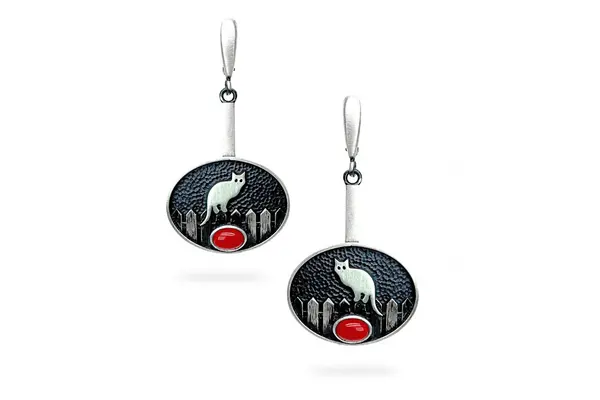 Cat on Fence Earrings