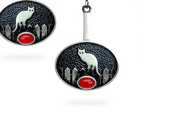 Cat on Fence Earrings