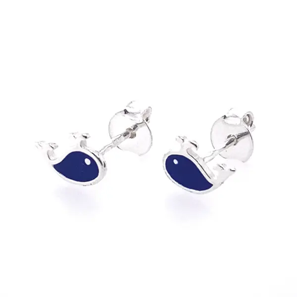 Silver earrings “Whales”