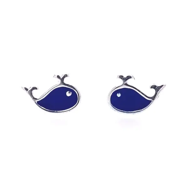 Silver earrings “Whales”