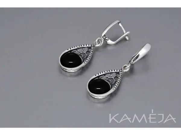 Earrings with black onyx A2853350640