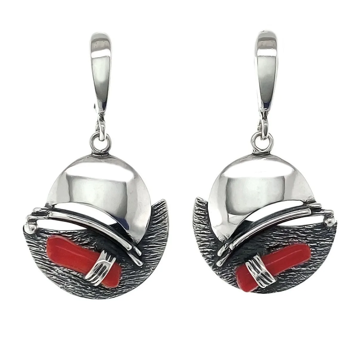 Earrings with dyed coral A2623300920