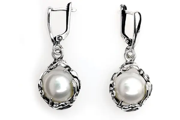 Earrings with cultivated pearl A1774350980