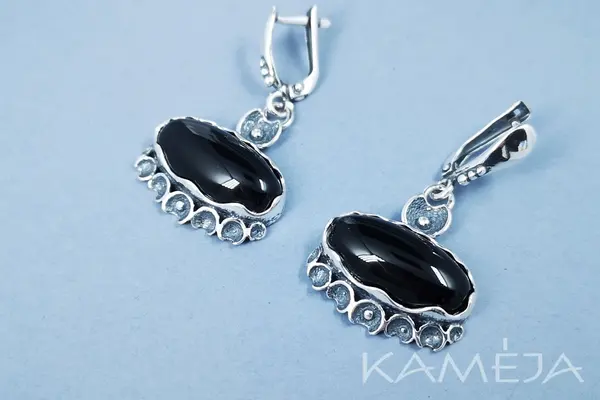 Earrings with onyx A2666300940