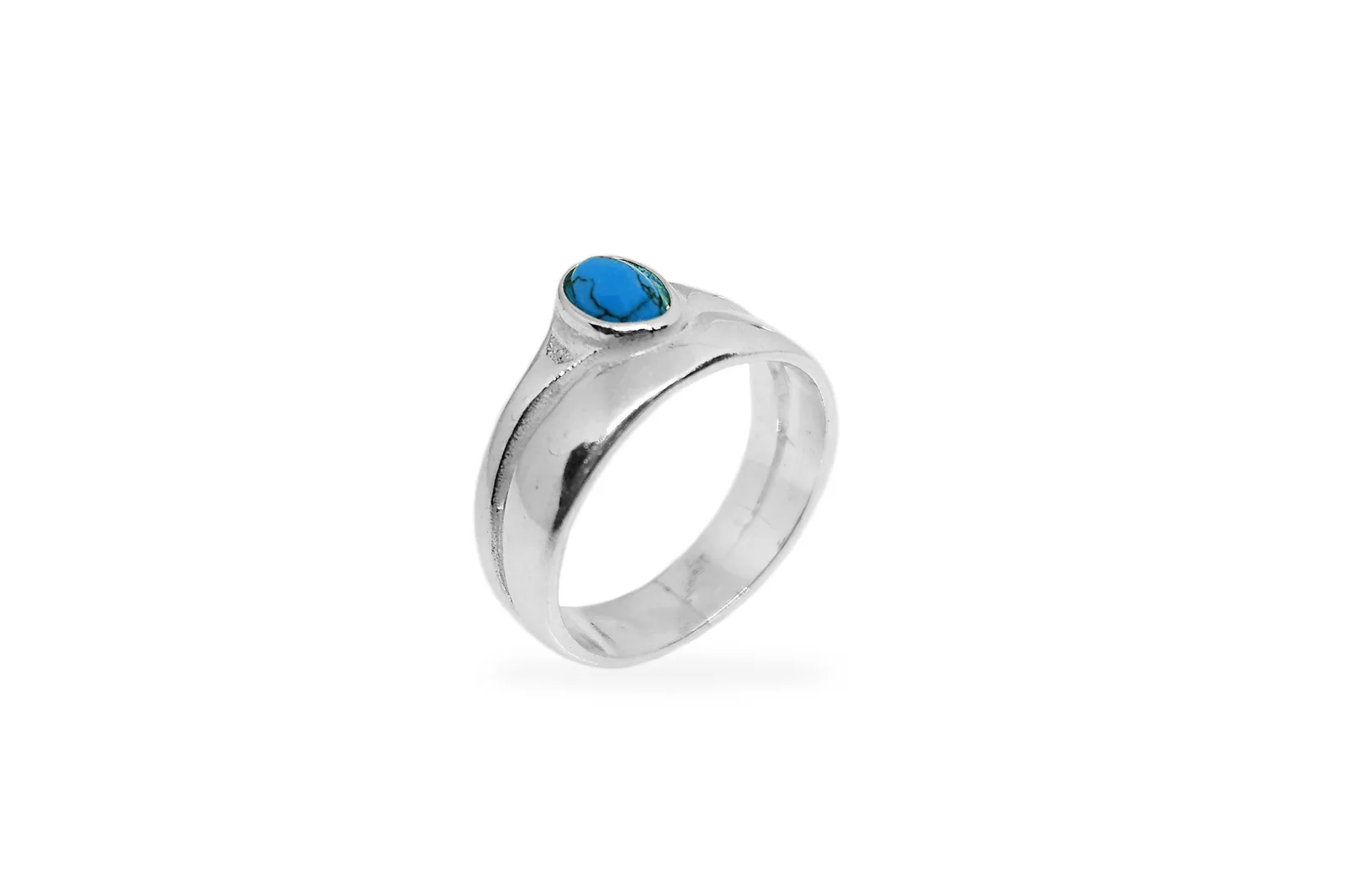 Double silver ring with Turquoise