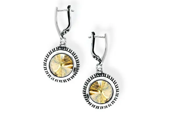 Earrings with Crystal Glass