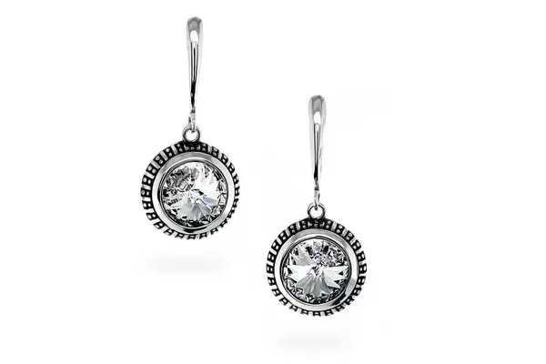 Earrings with Crystal Glass