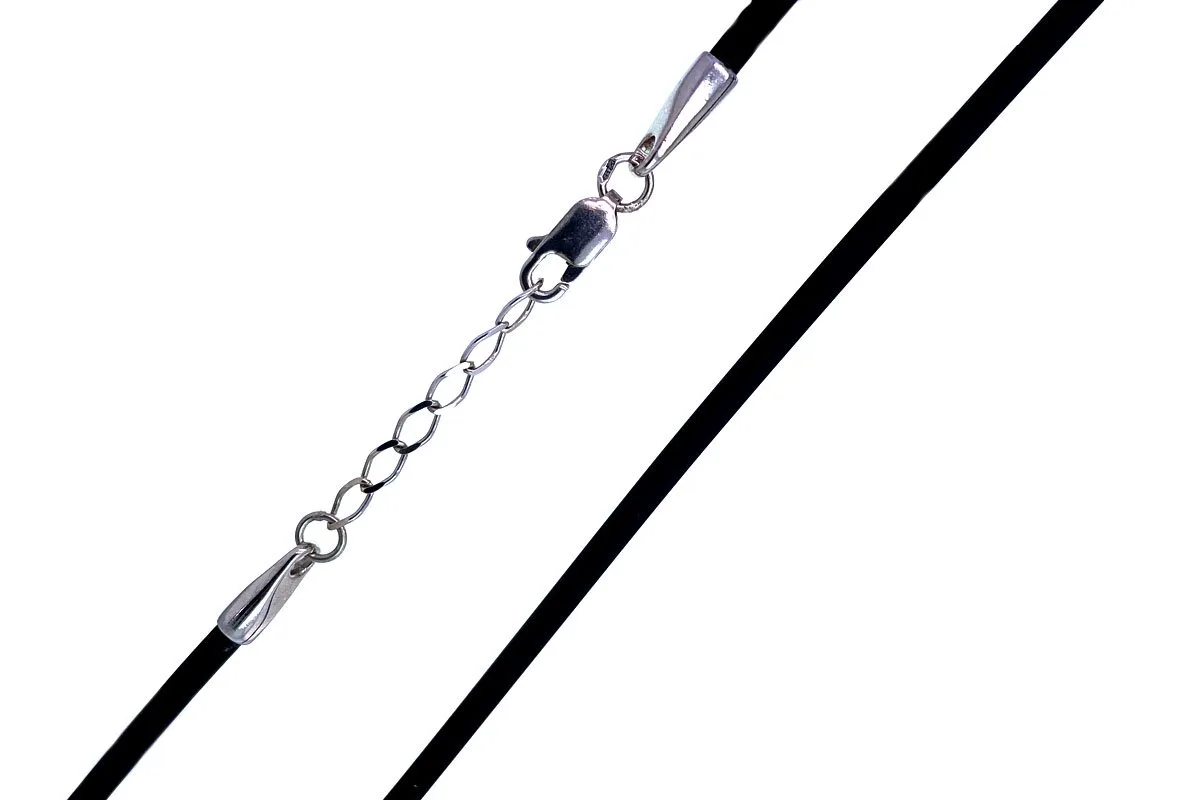 Rubber Cord Necklace with Silver lock