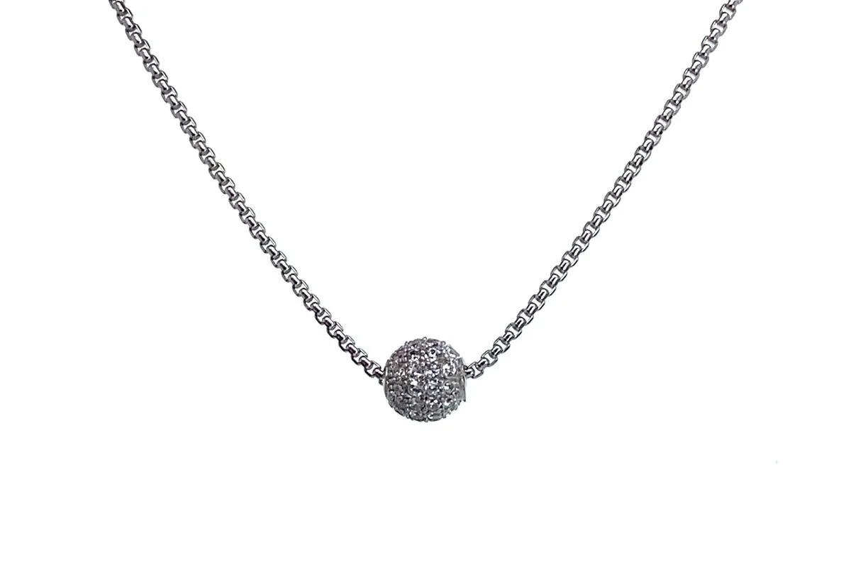 Necklace with small Cubic Zirconia Pendant