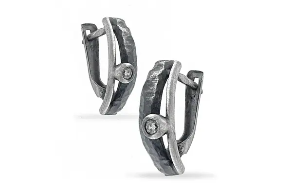 Silver earrings with zircon AU0000500260