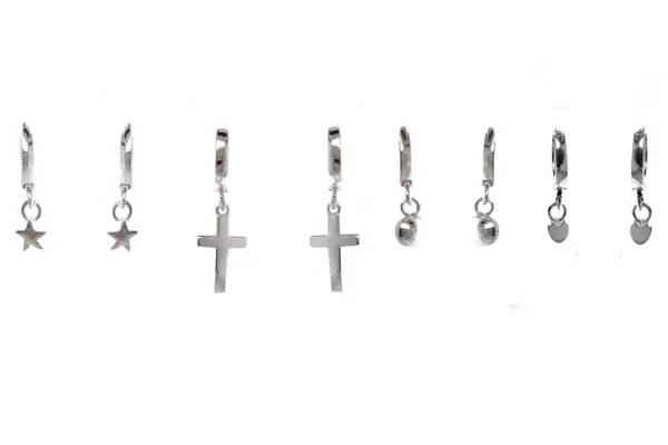 Silver Hoop Earrings with pendant AU1111500240