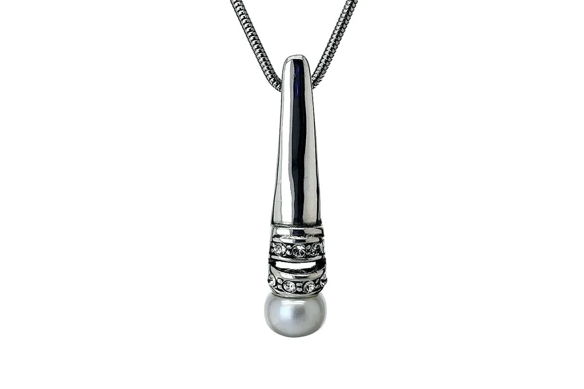 Pendant with cultivated freshwater pearl and Swarovski crystal P1559400320