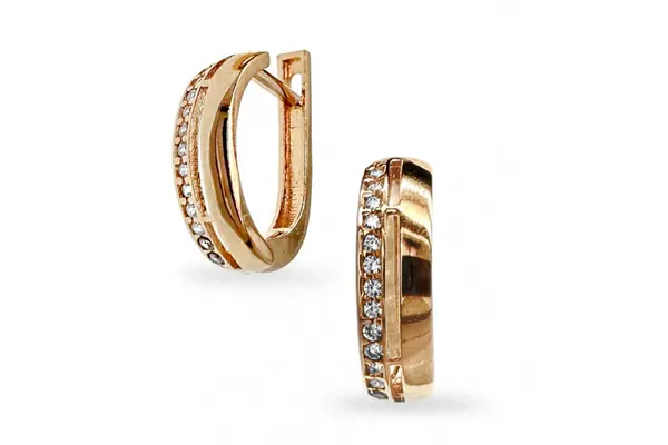 Red gold earrings A00018539