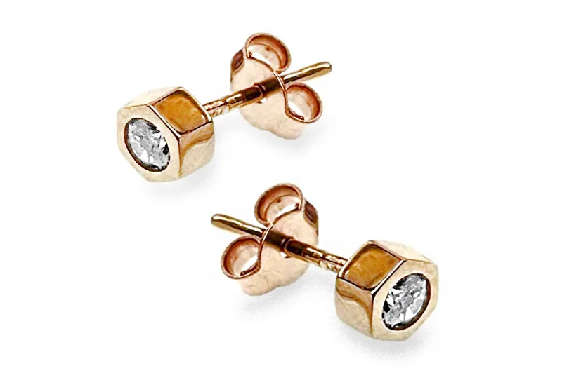 Red gold earrings AAU14008297
